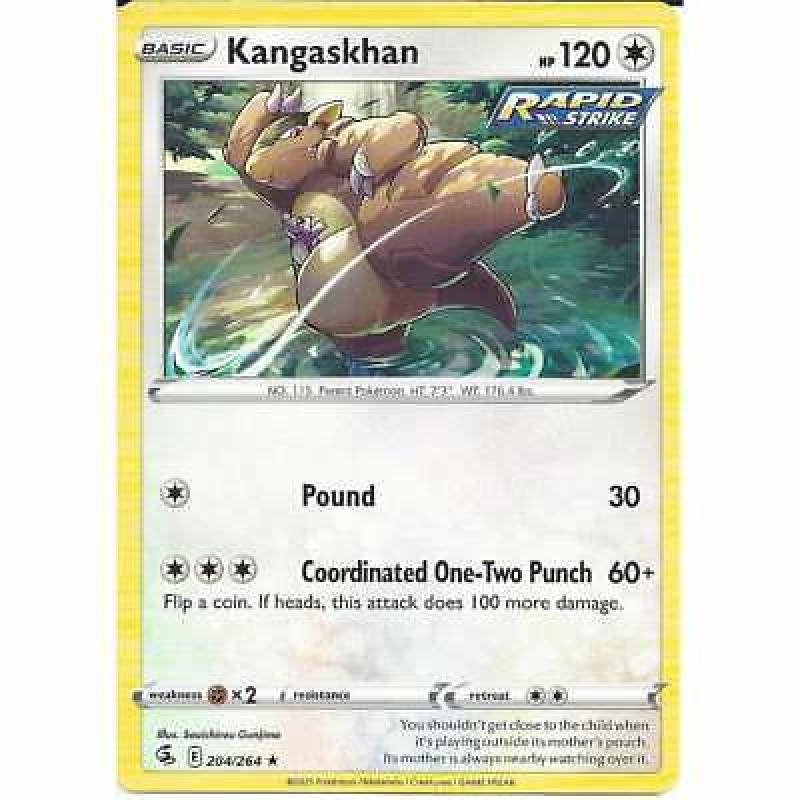 204/264 Kangaskhan | Rare Pokemon Trading Card Sword & Shield Fusion Strike TCG