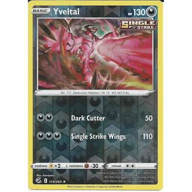 175/264 Yveltal | Rare Reverse Holo | Pokemon TCG Trading Card Fusion Strike