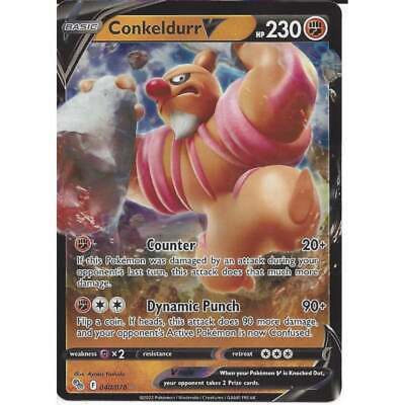 040/078 Conkeldurr V : Rare Holo V : Pokemon GO Trading Card TCG Foil Half Art