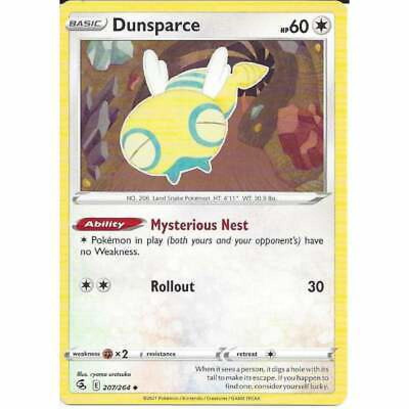 207/264 Dunsparce | Uncommon | Pokemon Trading Card Sword & Shield Fusion Strike