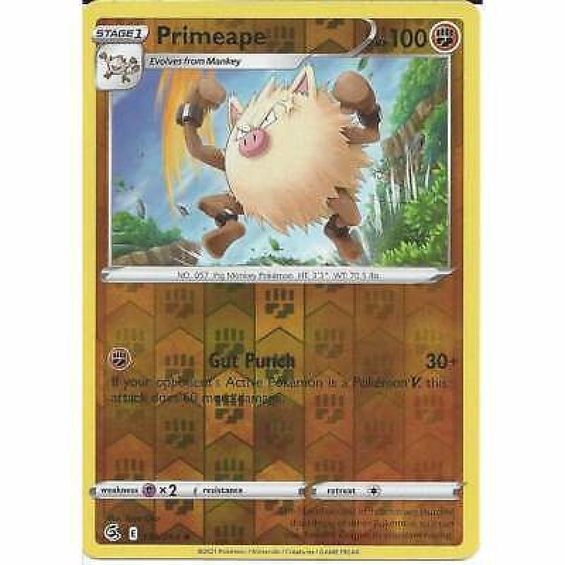 134/264 Primeape | Uncommon Reverse Holo Pokemon TCG Trading Card Fusion Strike