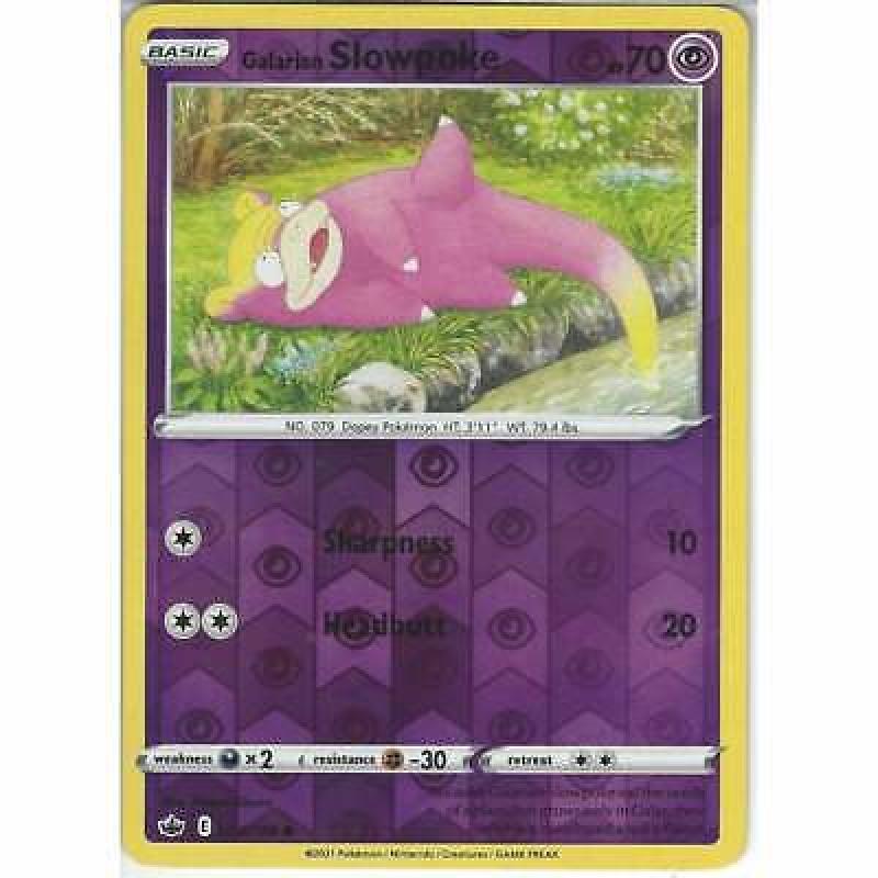 054/198 Galarian Slowpoke | Common Reverse Holo Pokemon Card Chilling Reign TCG