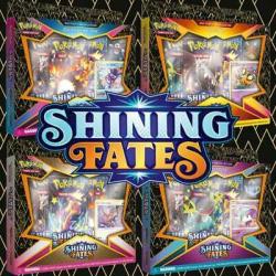 Pokemon Shining Fates Mad Party Pin Collection Bundle Set of 4 Boxes | Sealed