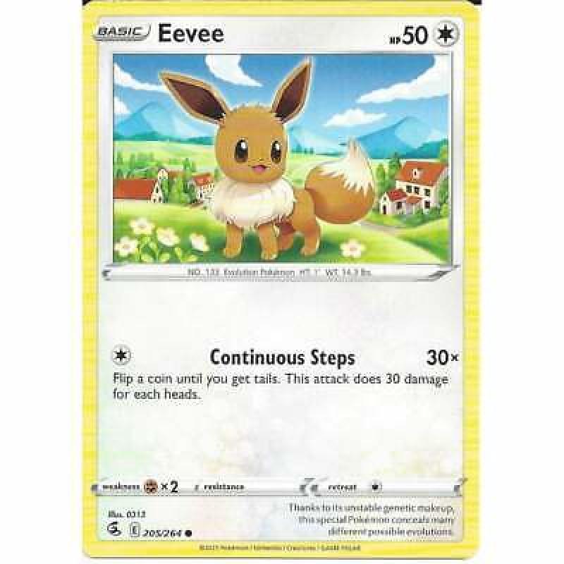 205/264 Eevee | Common | Pokemon Trading Card Sword & Shield Fusion Strike TCG