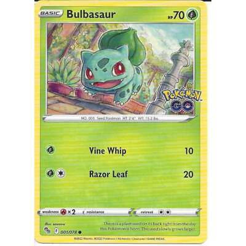 001/078 Bulbasaur : Common : Pokemon GO Trading Card Game TCG SWSH10.5