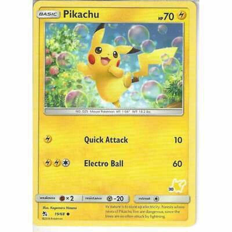 19/68 Pikachu (Pikachu Symbol 30) Pokemon TCG Battle Academy Pikachu Deck