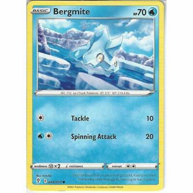 044/203 Bergmite | Common | Pokemon Trading Card Game SWSH07 Evolving Skies TCG