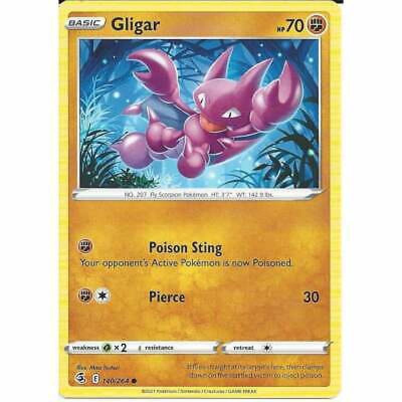 140/264 Gligar | Common | Pokemon Trading Card Sword & Shield Fusion Strike TCG