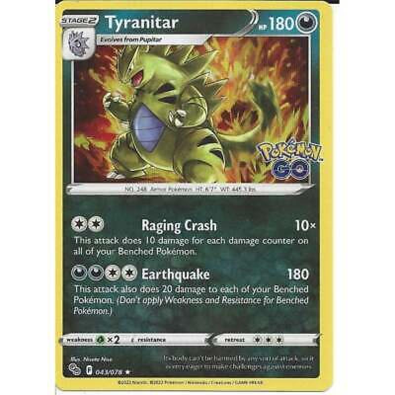 043/078 Tyranitar : Rare Holo Card : Pokemon GO Trading Card Game TCG Foil