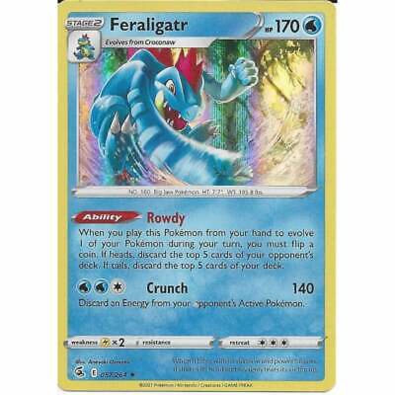 057/264 Feraligatr | Rare Holo Pokemon TCG Card Sword & Shield 8 Fusion Strike