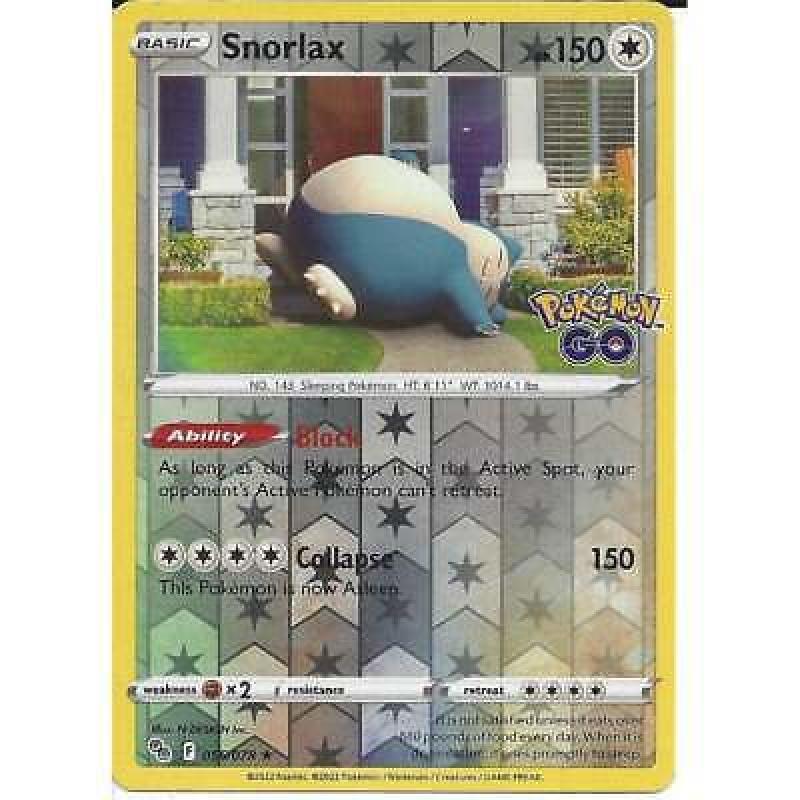 055/078 Snorlax : Rare Reverse Holo : Pokemon GO TCG Trading Card Game