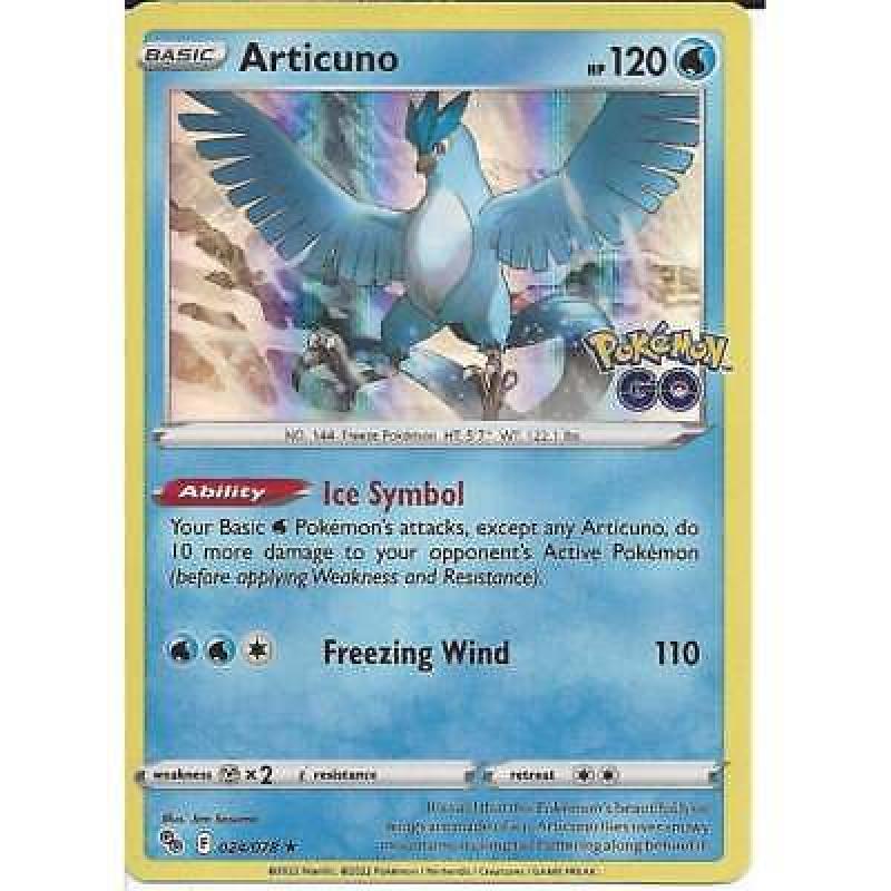 024/078 Articuno : Rare Holo Card : Pokemon GO Trading Card Game TCG Foil