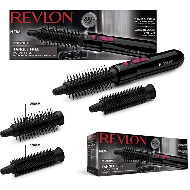 REVLON Tangle Free Hot Air Styler Drying Styling Curling Black Ladies RVHA6017UK