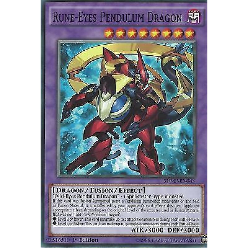 YU-GI-OH CARD: RUNE-EYES PENDULUM DRAGON - SDMP-EN043 - 1st EDITION