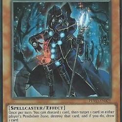 YU-GI-OH CARD: DOOMSTAR MAGICIAN - SUPER RARE - PEVO-EN021 - 1ST EDITION