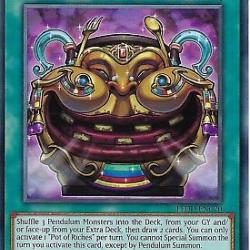 YU-GI-OH CARD: POT OF RICHES - LEDD-ENC20 - 1ST EDITION