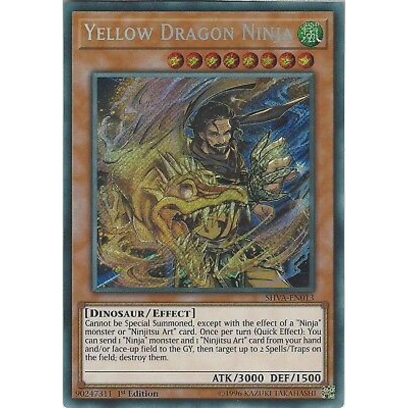 SHVA-EN013 Yellow Dragon Ninja | 1st Edition | Secret Rare Card | YuGiOh TCG