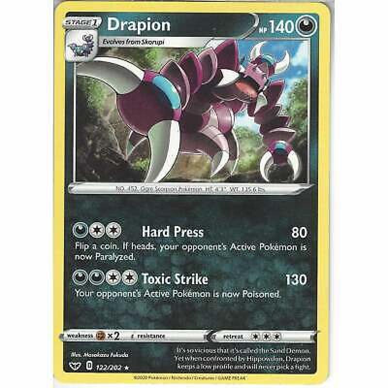 122/202 Drapion | Rare Card | Pokemon TCG Sword and Shield (Base Set) S&S