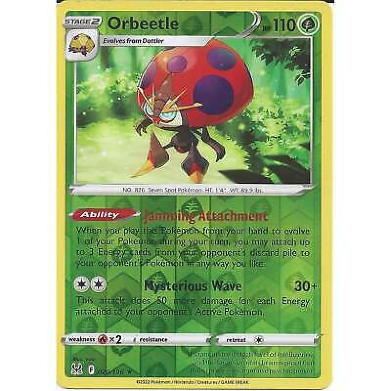 020/196 Orbeetle : Pokemon TCG : Rare Reverse Holo Card : SWSH-11 Lost Origin